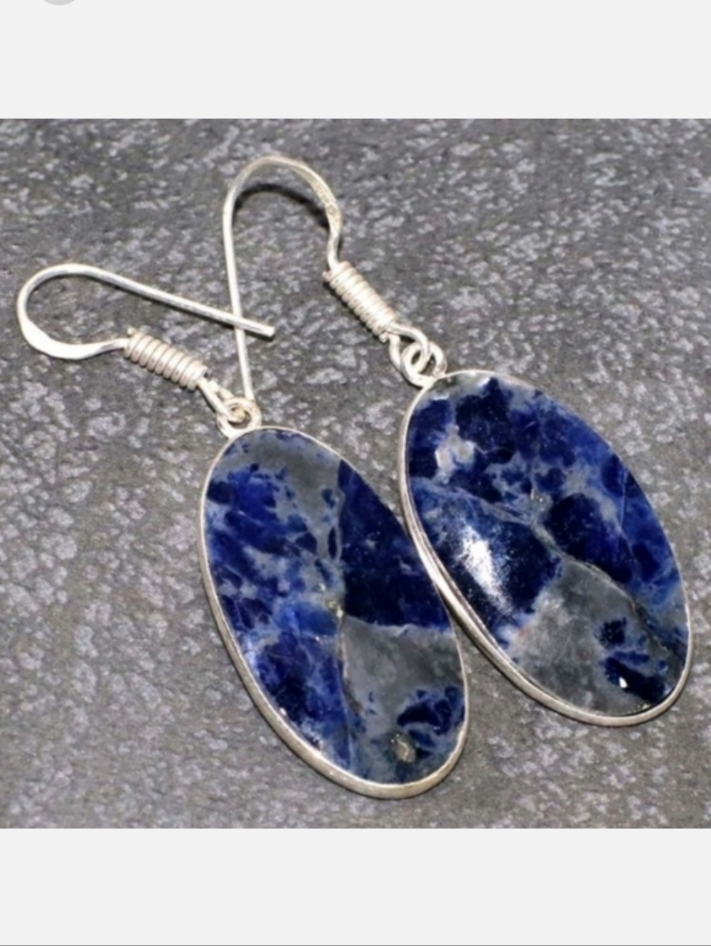 Sodalite Gemstone Jewelry 925 Sterling Silver Handmade Drop Dangle Earrings